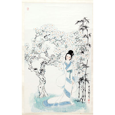 梅竹仕女图