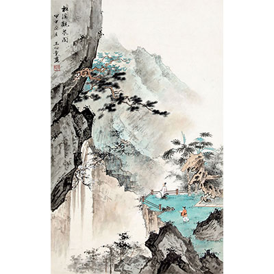 松溪观泉图