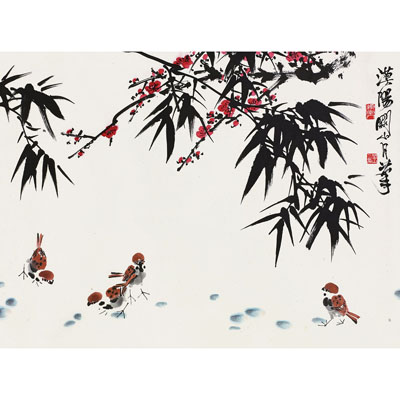 梅花竹雀