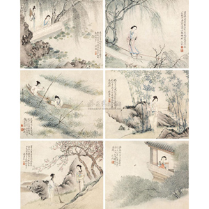 写景侍女册