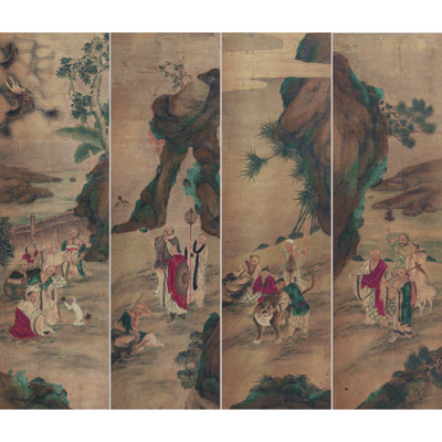十八罗汉 四屏