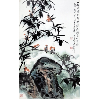竹雀图